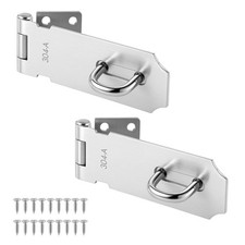 2 Pcs Door Locks Hasp Latch, 4 Inch Stainless Steel Safety Packlock Clasp, Ex...