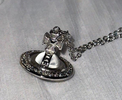 Vivienne Westwood Nana Transparent Clear Small Orb Pendant Silver