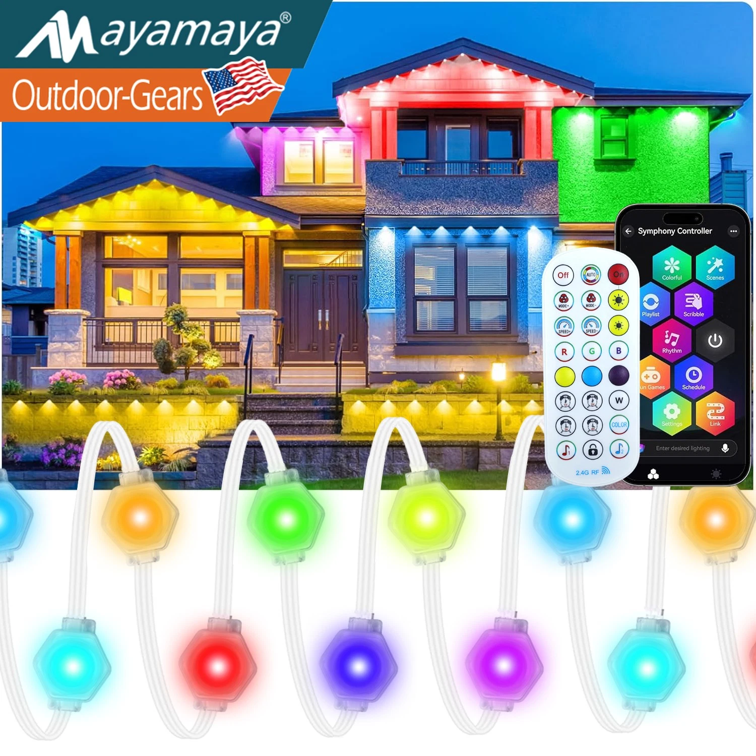 Smart Permanent Outdoor Lights RGB Waterproof Eaves Lighting for House Decor
Opens in a new window o