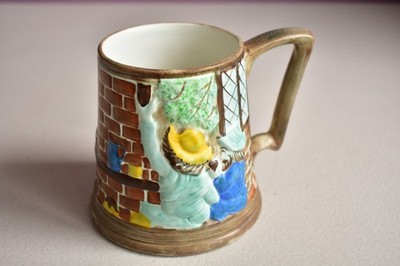 VINTAGE H.J WOOD LTD BURSLEM HANDBEMALTER KRUG PUB-SZENE
