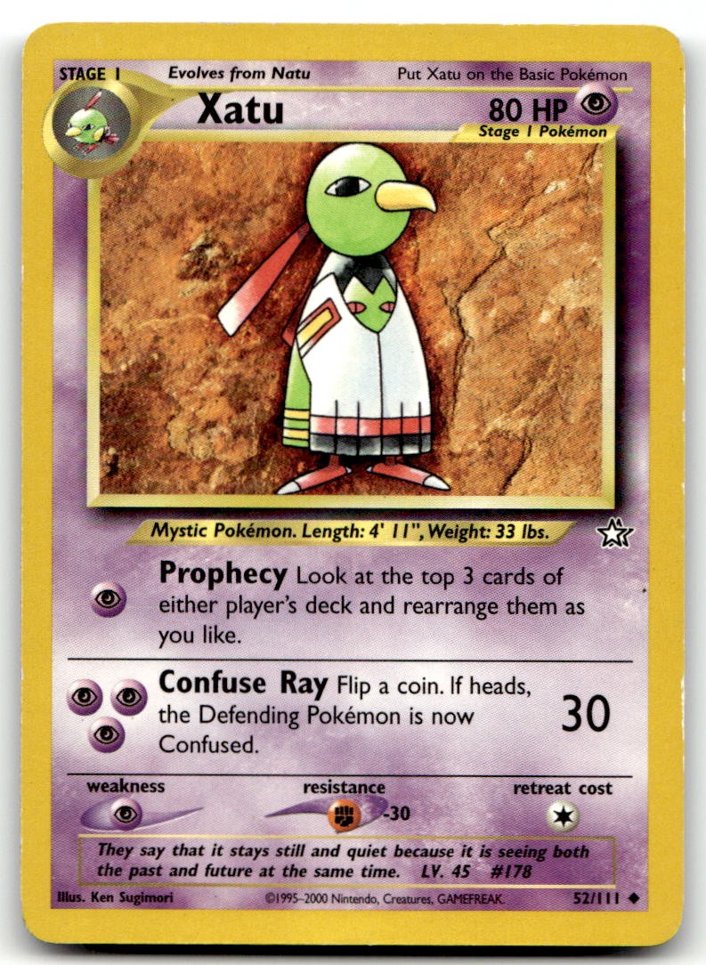 Xatu 52/111 Uncommon Neo Genesis Pokemon Unlimited MP