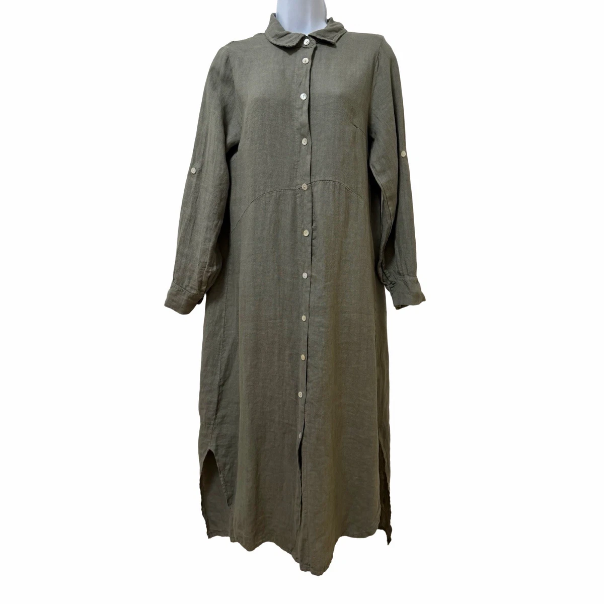 basque waist linen dress Belle Midi Dress Daisy Yellow Linen main image 1
