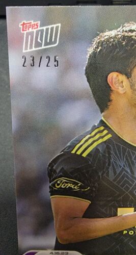Carlos Vela El Trafico 2 Goals 2023 MLS TOPPS NOW 78 LAFC 23/25 Purple Parallel - Picture 2 of 2