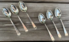 Sterling Silver Charles W. Warren Durgin Spoon Set of 6 Vntg C. 1895 Teaspoons