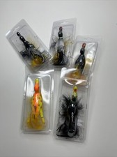 5 pack 3d duck lure fishing bait with treble hooks and feather