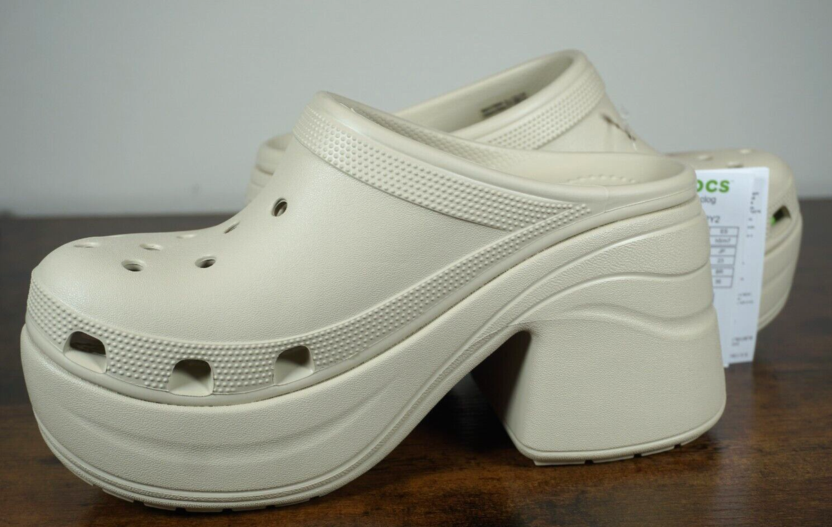 CROCS SIREN CLOG SLIP ON HEEL 208547-2Y2 BONE Women's Size 9
