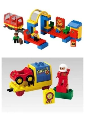 Lego Duplo TRAIN 2 lots complets 2936 la gare voyageurs + 2937 le wagon cargo - Photo 1/4
