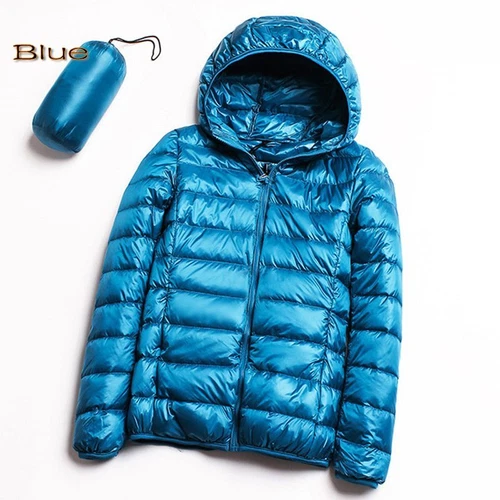 Womens Packable Ultralight Duck Down Jacket Puffer Parka Hooded Coats PLUS SIZE - Picture 2 of 26