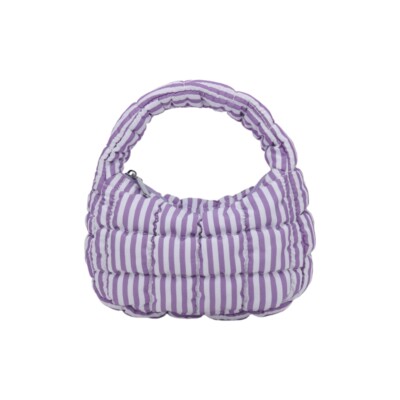 Quilted Puff Bag Handbag Lightweight Bows Nylon Top Handle Purse for Women