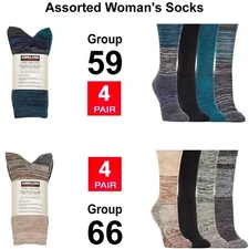 7771045 Kirkland Ladies Merino Wool Blend Crew Sock, 6-10,  4 pair