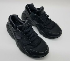 Nike Air Huarache Run GS Boy's Size 4Y Running Shoes Triple Black