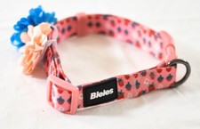 Bleles printed dog collar 13-20" neck pink strawberries soft size medium new