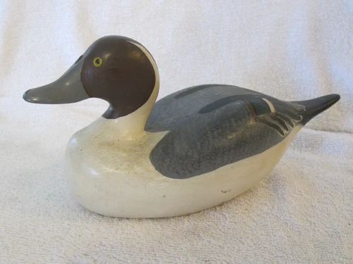 Clarence Bauer Havre De Grace Md Vintage Wood Decoy Signed Pintail Male 9.5"