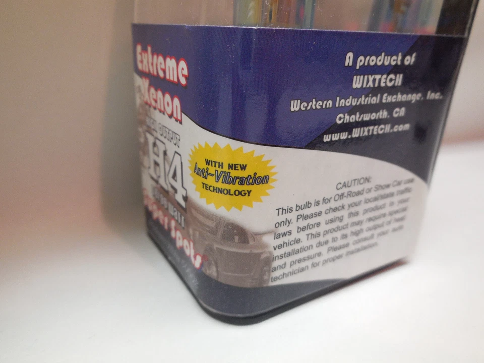 WIXTECH H4 EXTREME XENON SUPER SPOTS 60/80 WATT PLATINUM WHITE 5000K H.O. BULB - Image 3 of 4
