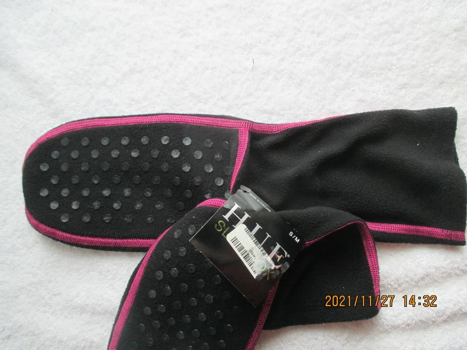 HUE SLIP'rSOX 2 Pares Calcetín Zapatilla de Vellón Sólido 1 Negro 1 Rojo S/M Calcetín Talla 4-7 Foto 4 de 4