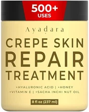 Ayadara Crepe Skin Repair Treatment, Aging & Wrinkle Lotion with Hyaluronic Acid