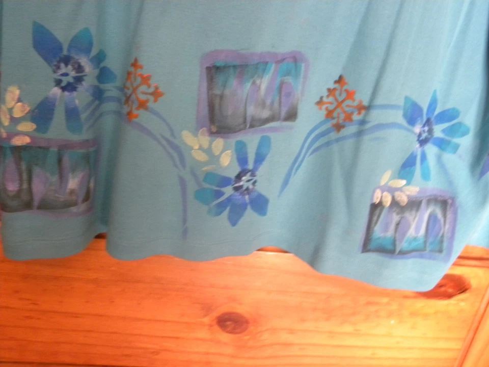 手工涂漆蓝色鱼 T 恤 2X 3X TURQUOISE — 第 2/4 张图片