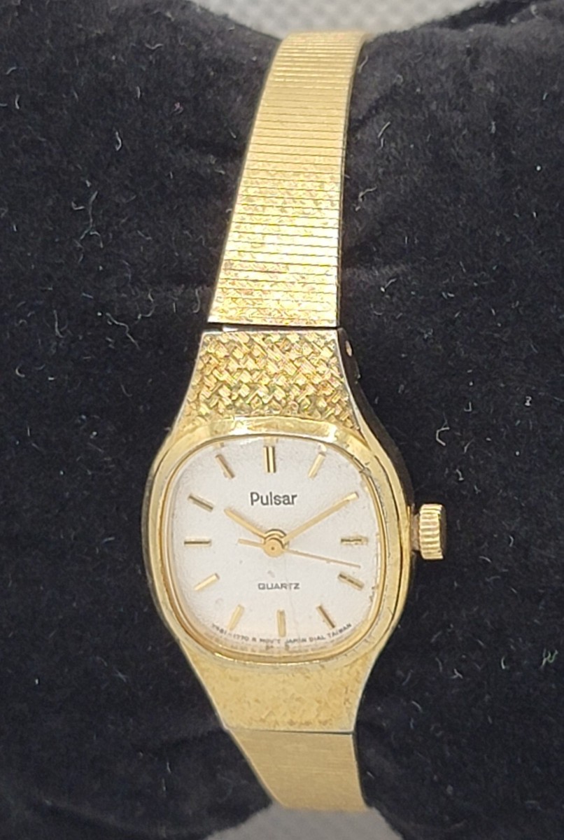 Ladies Pulsar Classic Dress Cocktail Gold Tone Analog Watch Y481