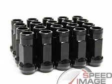 Z RACING STEEL BLACK 14X1.5MM LUG NUTS 48MM OPEN ENDED 20 PCS SET 17MM