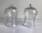Set of 2 - Vintage Bell Jar Candle Glass Display Dome, 4.5" Tall + base knob