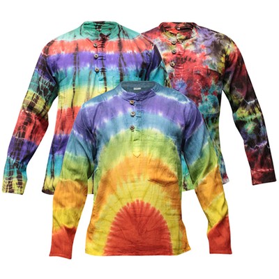 Striped Grandad Shirt | Handcrafted In Nepal, Collarless Cotton Long Sleeve Top, Funky Kurta - Foto 4