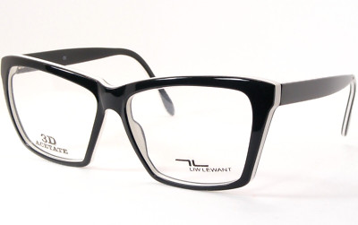 LIW LEWANT 2648PP Black /White 3D ACETATE UNIQUE RARE EYEGLASSES 56-15-140mm