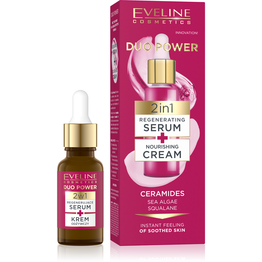 Eveline Duo Power 2in1 Regenerating Serum Nourishing Cream 18ml
