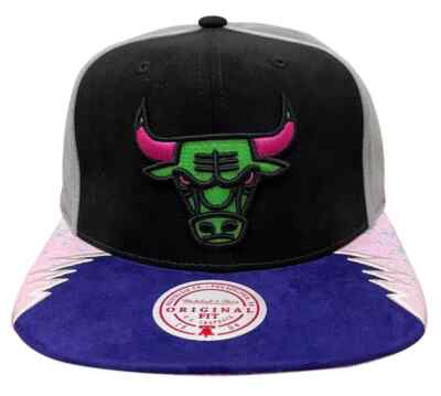 Chicago Bulls Hat Day 5 Snapback Black Gray Purple Mitchell & Ness O.G. Fit OSFM