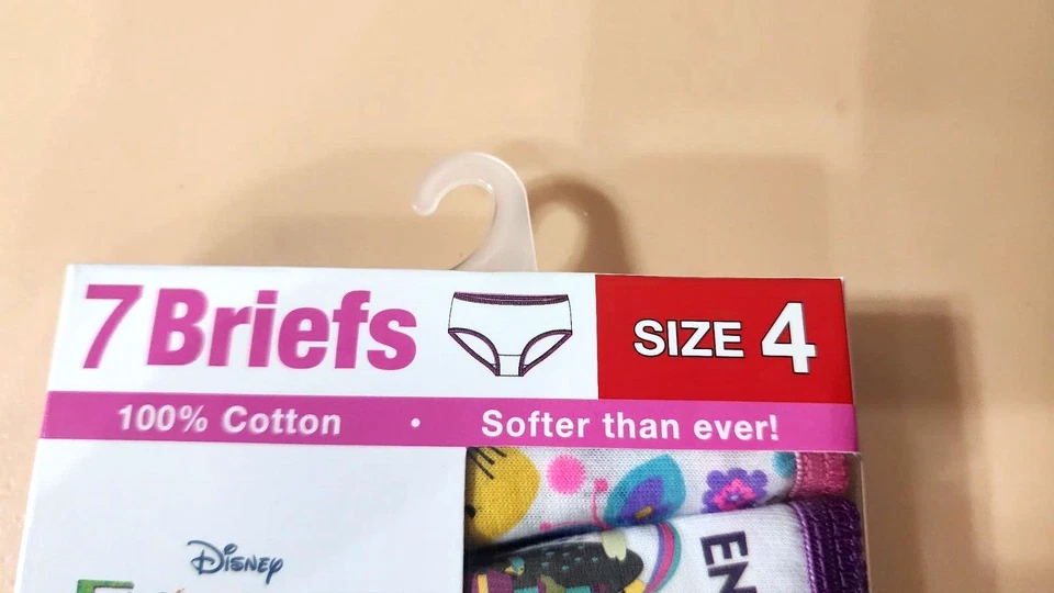 Handcrafted Disney Encanto Girls Briefs 7 pack Size 4 100 % Cotton New in box - Image 4 of 4