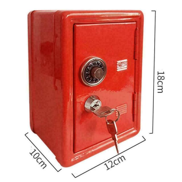 Safe Money Box Bank Metal Keys With Combination Lock Cash Security w G1L9 R6N4