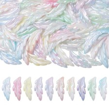 100x Acrylic Feather Angel Wings Charms Pendants for DIY Jewelry Keychain Making