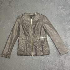 Brown Ellen Tracy Leather Jacket Medium