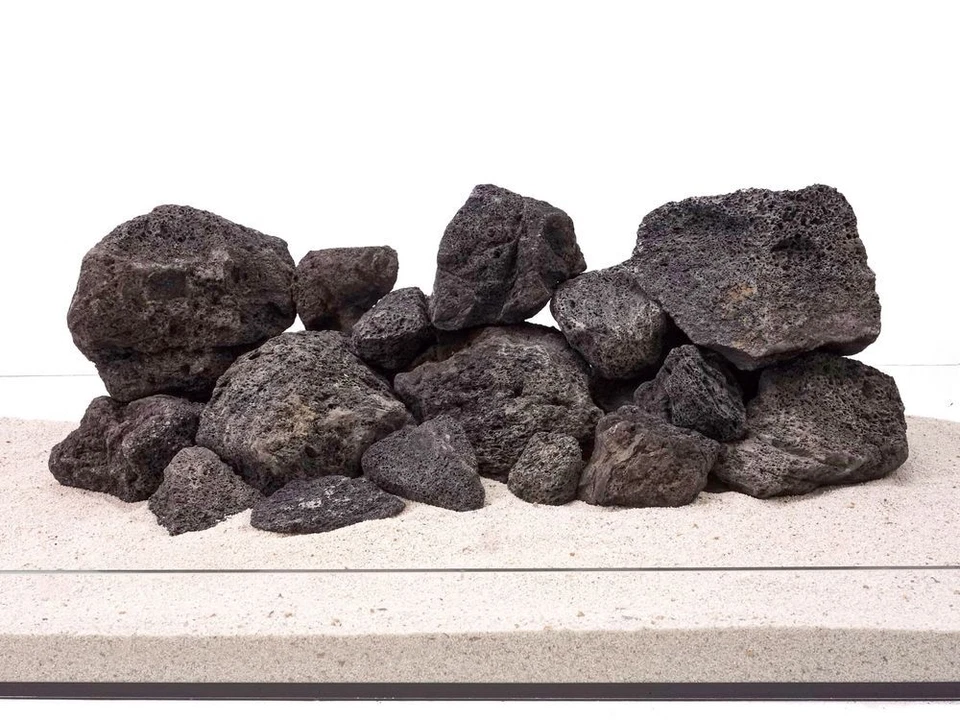 Aquarium Natursteine Lavastein schwarz 10 Kg Mix Größe S bis L Steine AquOne - Bild 4 von 4