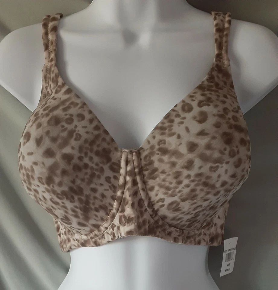 Leading Lady 胸罩 米色 棕色 44B 钢圈衬垫 豹纹风格 5028 — 第 2/4 张图片