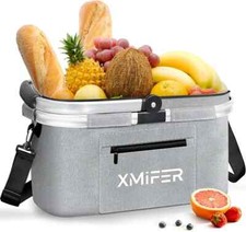 30L Insulated Picnic Basket,Shopping Basket,Cooler Bag,Waterproof Folding Basket