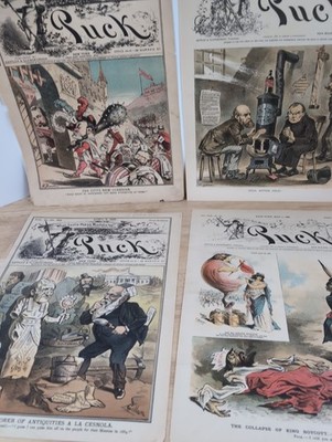 Vintage Magazine Covers Puck 1888 And 1882