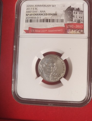 2017-S 225th Anniversary SP69 NGC First Day ANA Enhanced  10  Set  W/ Display  - Picture 7 of 10