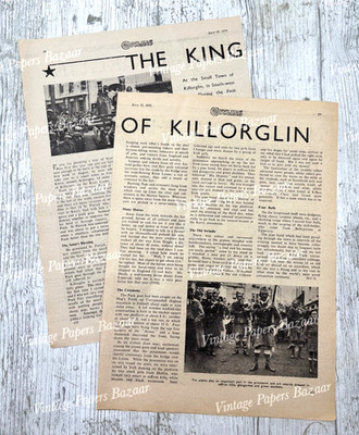 King of Killorglin Eire Ireland Puck Fair 1951 vintage illustrated print article