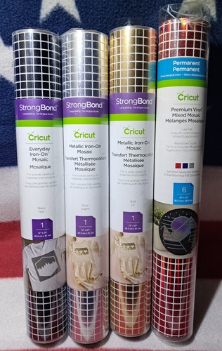 Cricut Mixed Vinyl Lot (Metallic Iron-On, Premium & Everyday Vinyl)