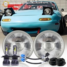 Faro VIDRIO LED 7 pulgadas ORIGINAL CLASSIC LOOK cromado para Mazda Miata 1990-1997
