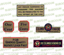 Columbus  Globe and Machine Ancillary Decals - 6 for $6 !
