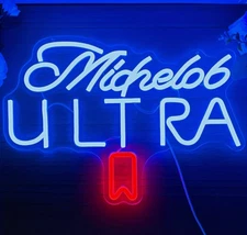 16''x16'' Michelob Ultra Ribbon Beer Vivid LED Neon Sign With Dimmer USB Powered