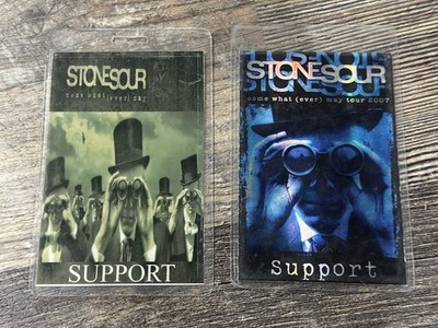 LOT OF 2 - STONE SOUR - 2007 Come Whatever May 2007 All Access Pass Laminates