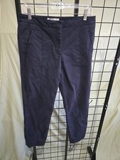 Tory Burch Women's Size 8 Straight Leg Trousers Ankle Navy Blue Pants