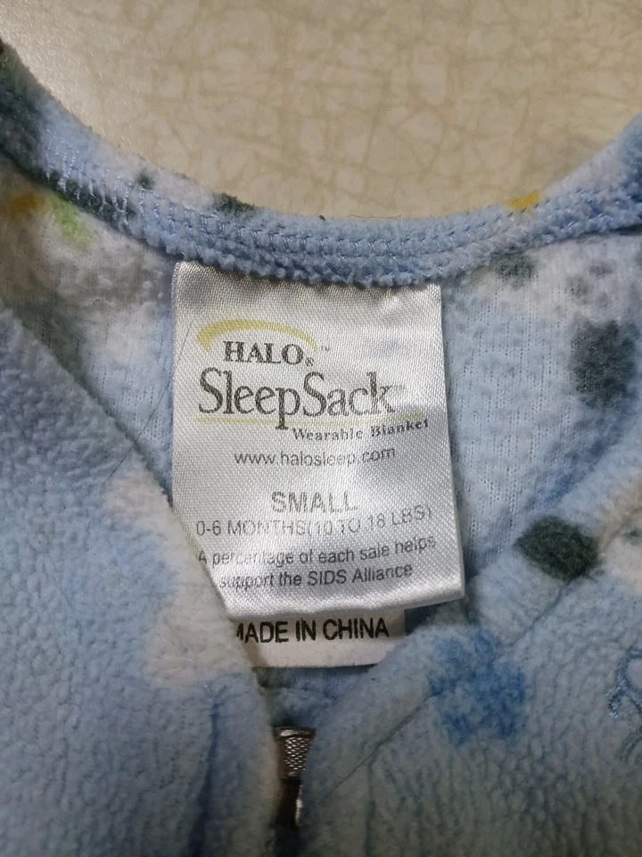 Halo Baby Fleece Sleep Sack Size Small 0-6 Months Blue Puppy Dog - Image 3 of 4