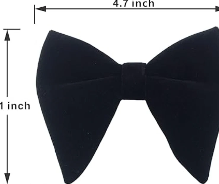Pajaritas de terciopelo para hombre preatadas de gran tamaño esmoquin formal mariposa grande B... Foto 3 de 4