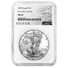 2018 $1 1-oz American Silver Eagle NGC MS69 FDI ALS Label