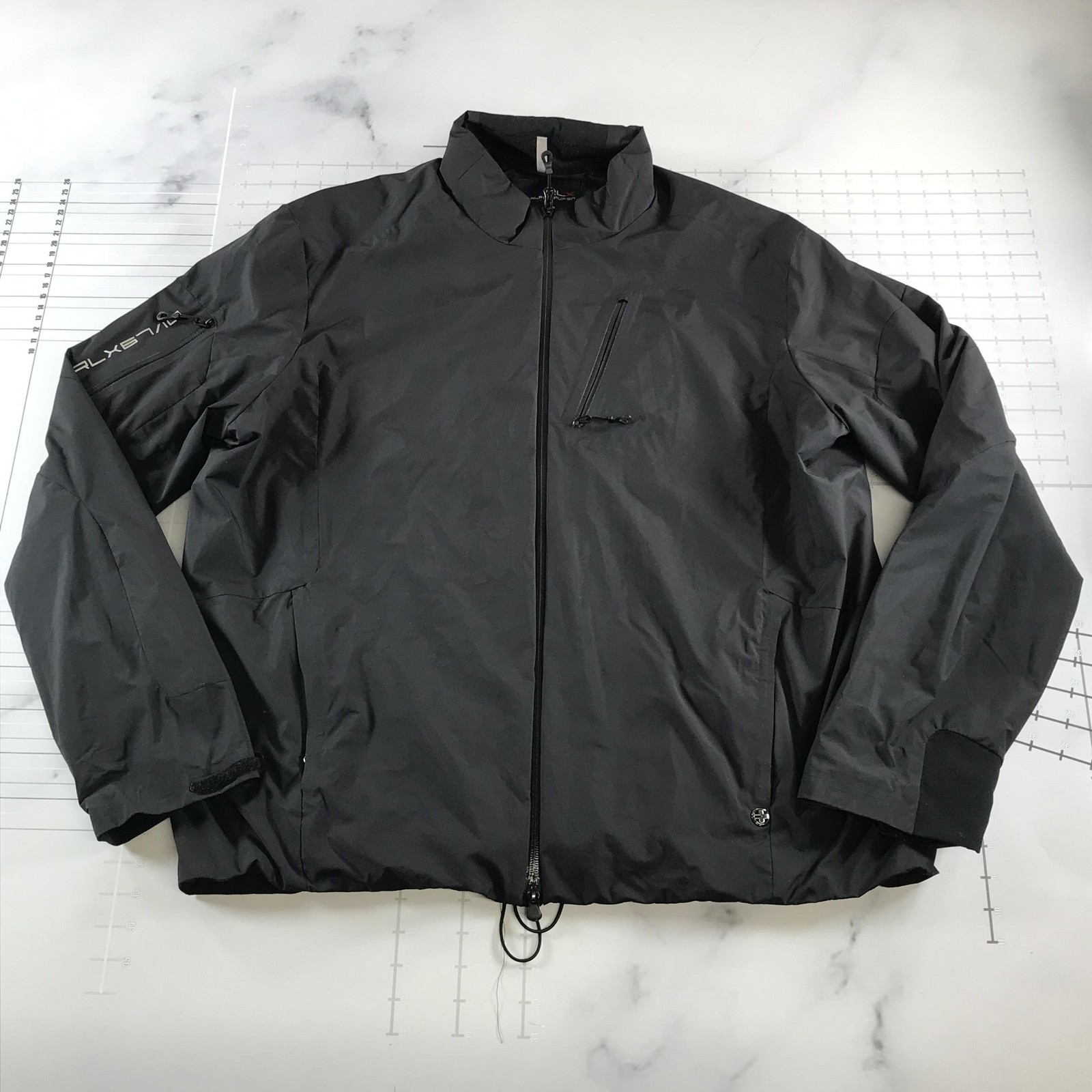 RLX Ralph Lauren Jacket Mens 2XL Black Windbreaker Full Zip Golf RLX67/10