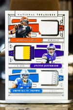 2025 National Treasures 3 Patch Ja’Marr Chase Justin Jefferson St. Brown /99