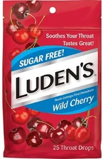 New Luden's Sugar Free Throat Drops, Wild Cherry 25 ea